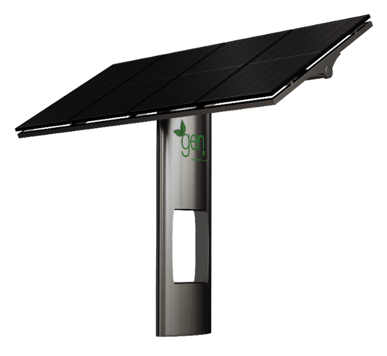 Microgen photovoltaic shelter for charging micro-mobility vehicles